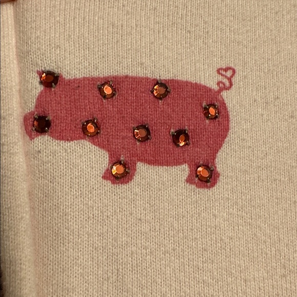 *Rare!* Primp Pink Rhinestone Pig Full Zip Hoodie, sz L - Picture 4 of 13